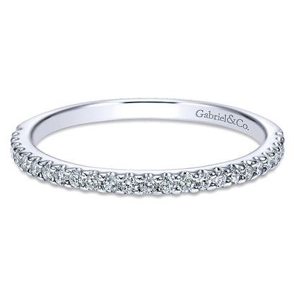Wedding Band 14k White Gold Contemporary Straight