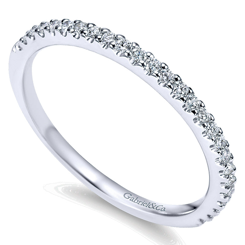 Wedding Band 14k White Gold Contemporary Straight