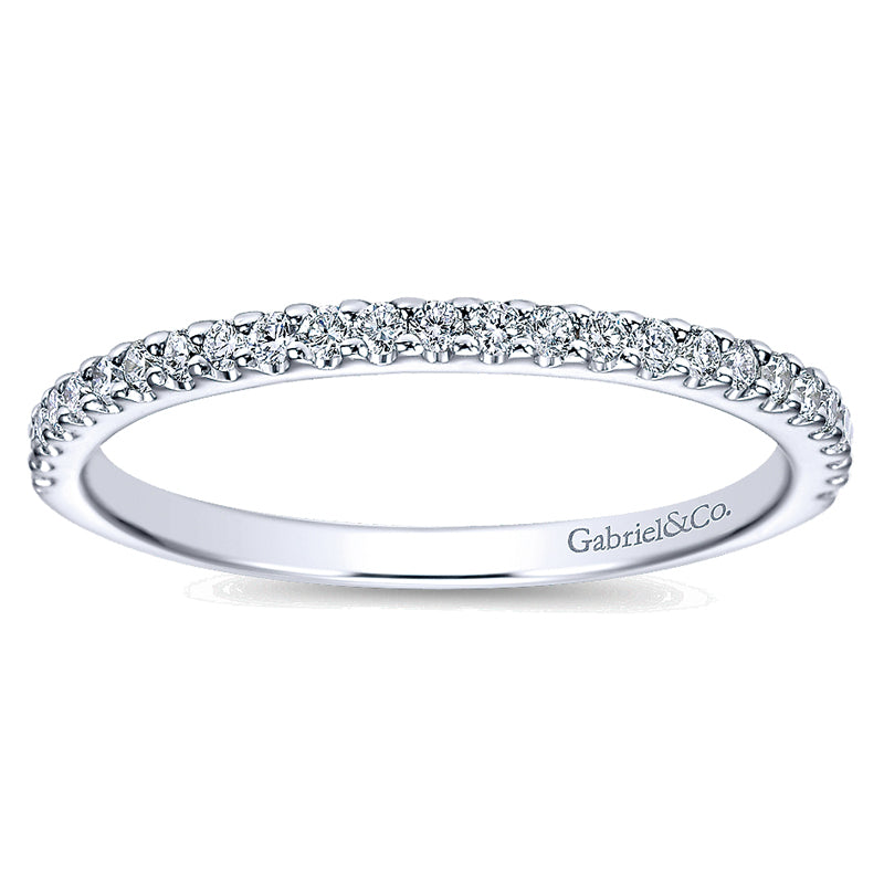 Wedding Band 14k White Gold Contemporary Straight
