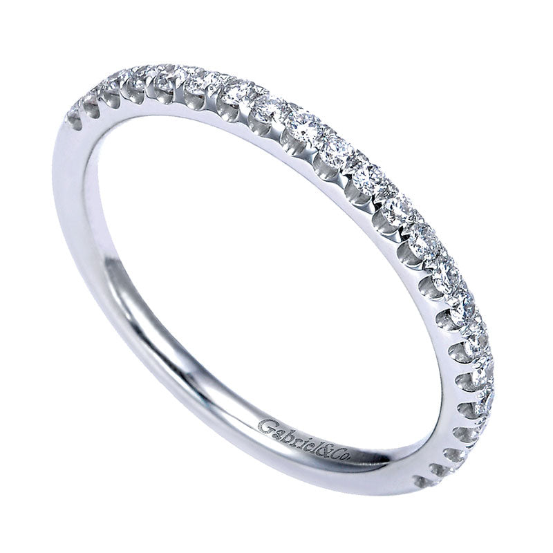 Wedding Band 14k White Gold Diamond Straight