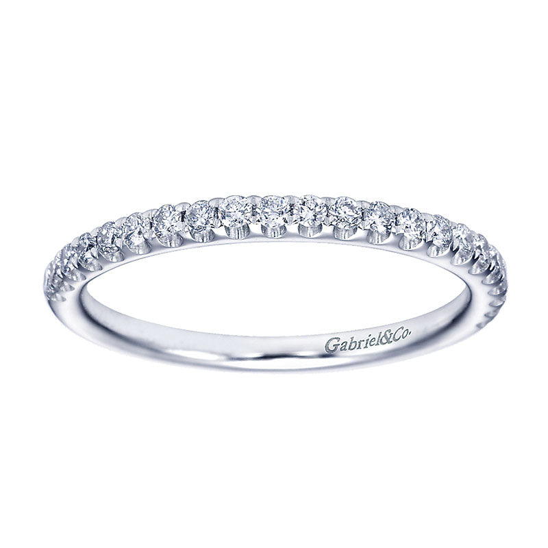 Wedding Band 14k White Gold Diamond Straight