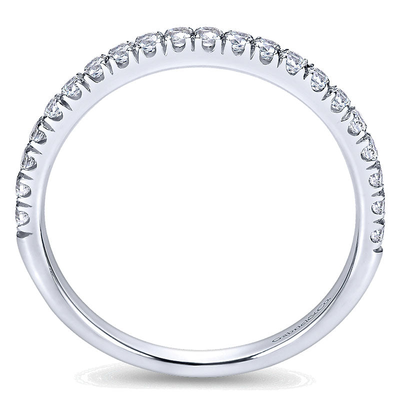 Wedding Band 14k White Gold Diamond Straight