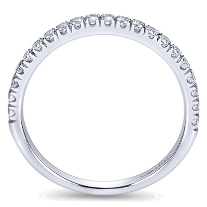 Wedding Band 14k White Gold Diamond Straight