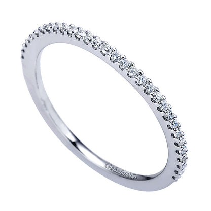 Wedding Band 14k White Gold Diamond Straight