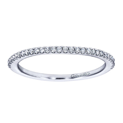 Wedding Band 14k White Gold Diamond Straight
