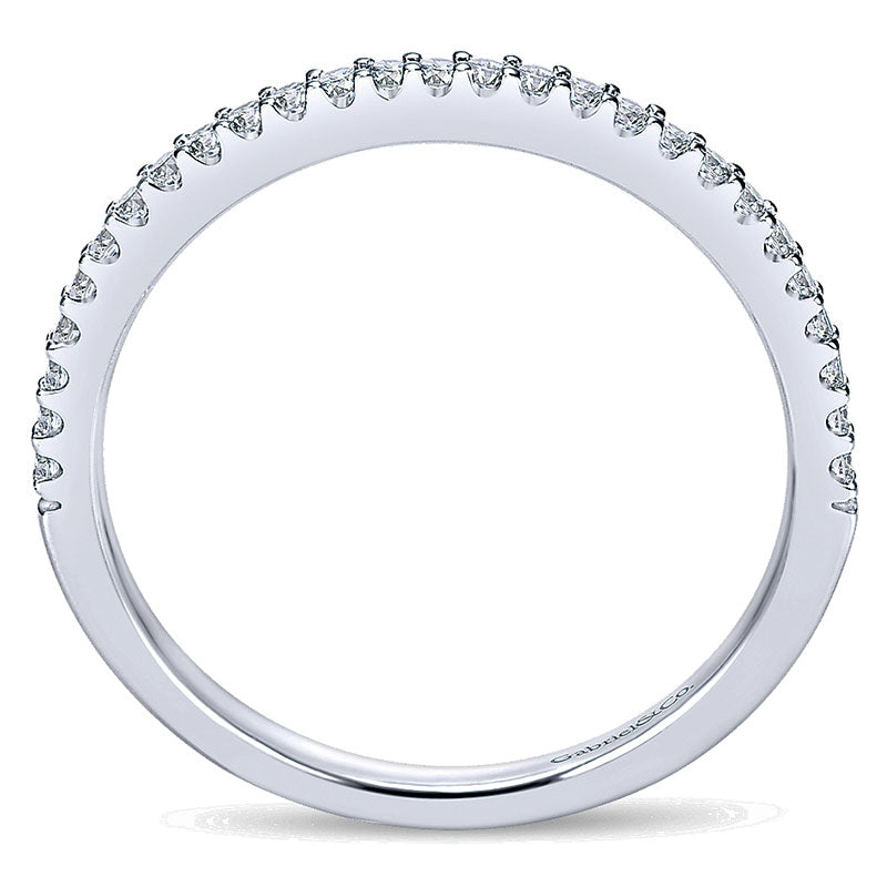 Wedding Band 14k White Gold Diamond Straight
