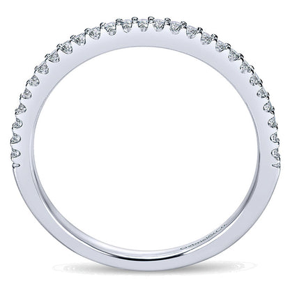 Wedding Band 14k White Gold Diamond Straight