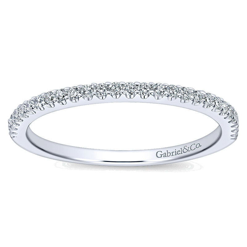 Wedding Band 14k White Gold Diamond Straight