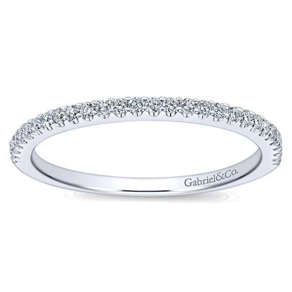 Wedding Band 14k White Gold Diamond Straight