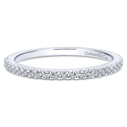 Wedding Band 14k White Gold Diamond Straight