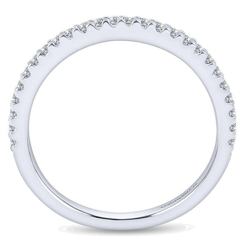 Wedding Band 14k White Gold Diamond Straight