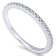 Wedding Band 14k White Gold Diamond Straight
