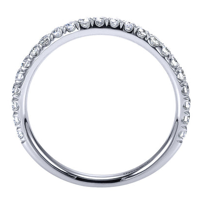 Wedding Band 14k White Gold Diamond Straight