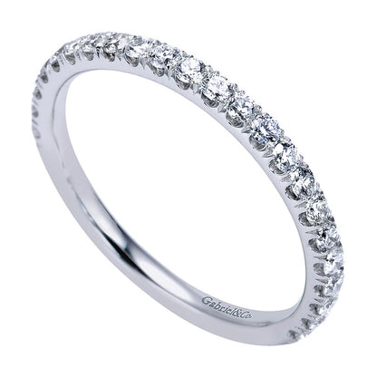 Wedding Band 14k White Gold Diamond Straight