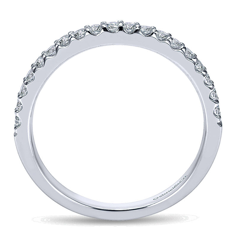 Wedding Band 14k White Gold Diamond Straight