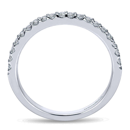 Wedding Band 14k White Gold Diamond Straight