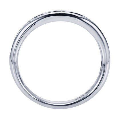Wedding Band 14k White Gold Diamond Straight