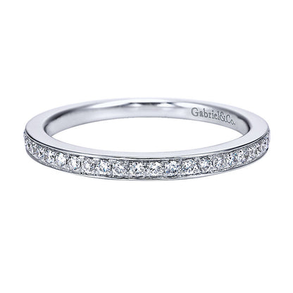 Wedding Band 14k White Gold Diamond Straight