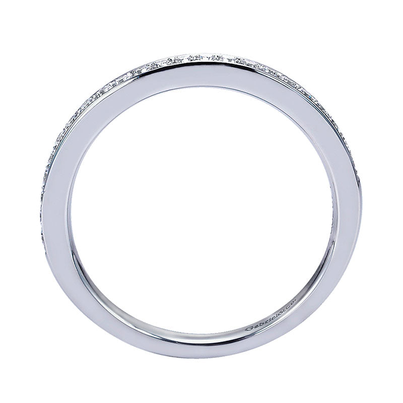 Wedding Band 14k White Gold Diamond Straight