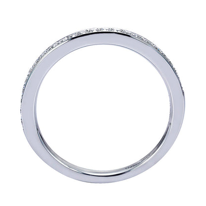 Wedding Band 14k White Gold Diamond Straight