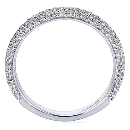 Wedding Band 14k White Gold Diamond Straight