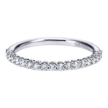 Wedding Band 14k White Gold Diamond Straight