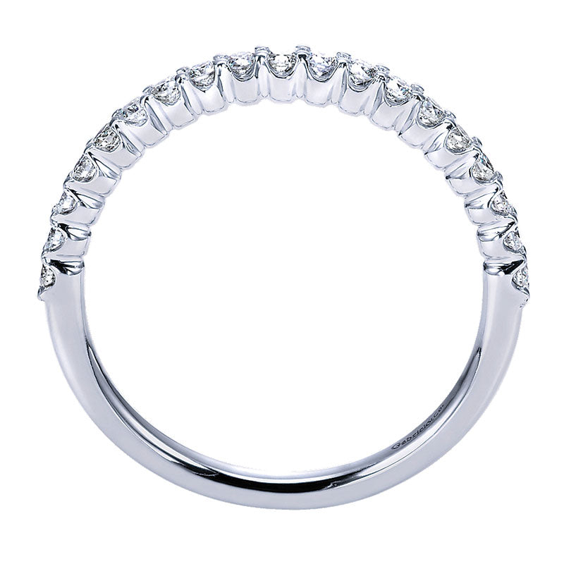 Wedding Band 14k White Gold Diamond Straight