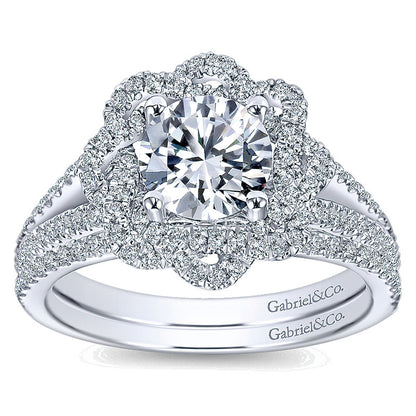 Wedding Band 14k White Gold Diamond Straight