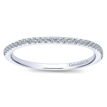 Wedding Band 14k White Gold Diamond Straight