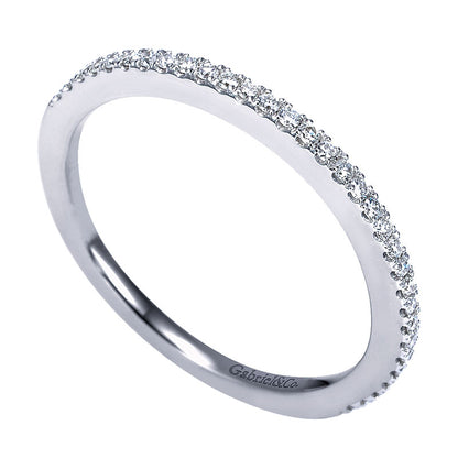 Wedding Band 14k White Gold Diamond Straight