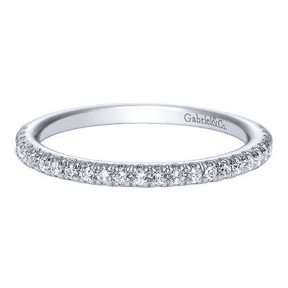 Wedding Band 14k White Gold Diamond Straight