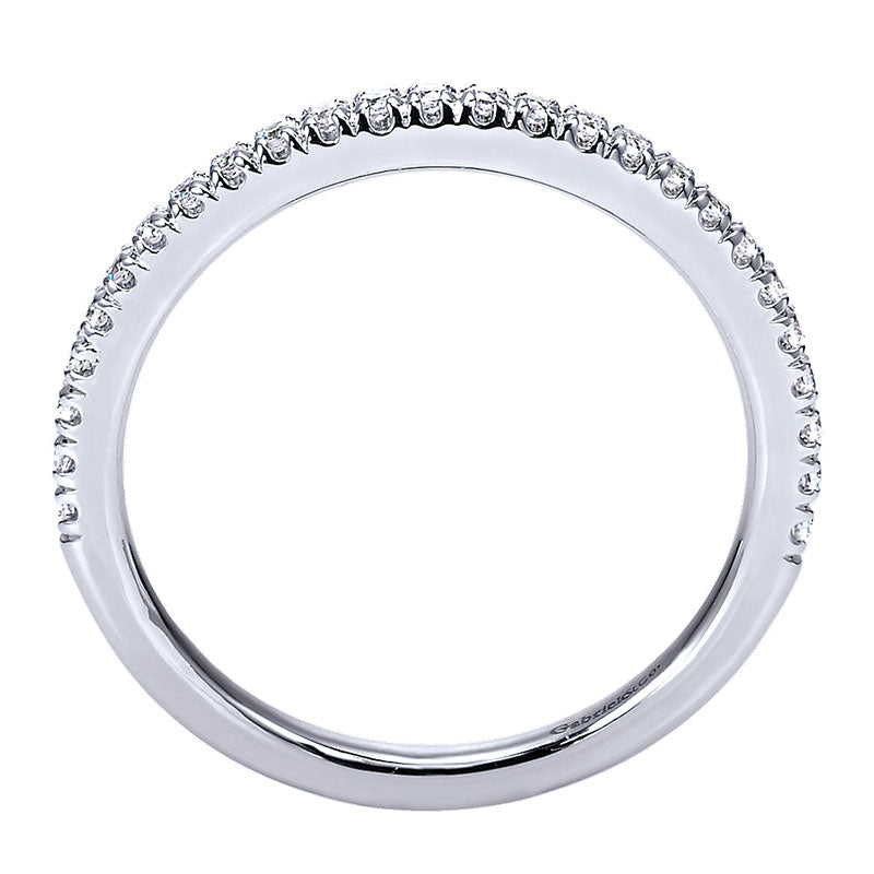 Wedding Band 14k White Gold Diamond Straight
