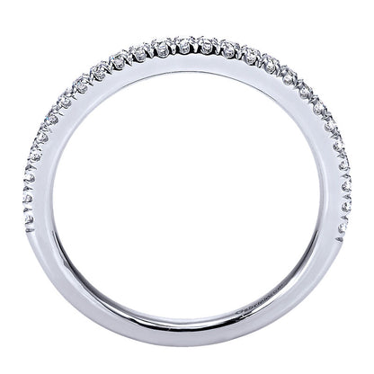 Wedding Band 14k White Gold Diamond Straight