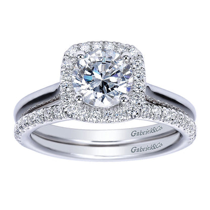 Wedding Band 14k White Gold Diamond Straight