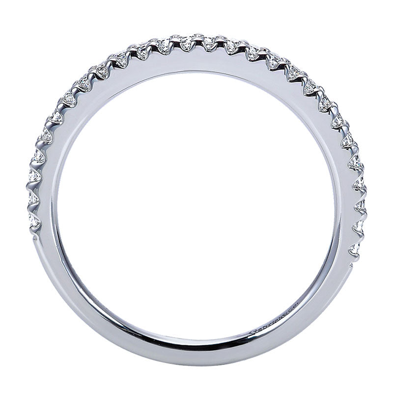Wedding Band 14k White Gold Diamond Straight