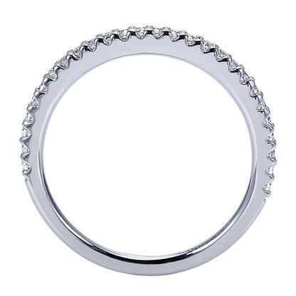Wedding Band 14k White Gold Diamond Straight