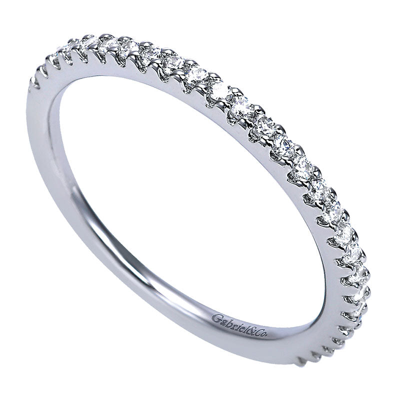 Wedding Band 14k White Gold Diamond Straight