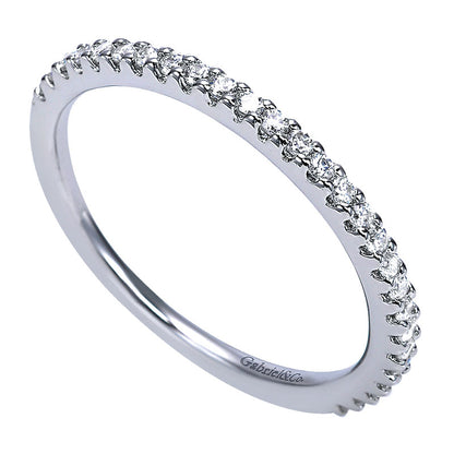 Wedding Band 14k White Gold Diamond Straight