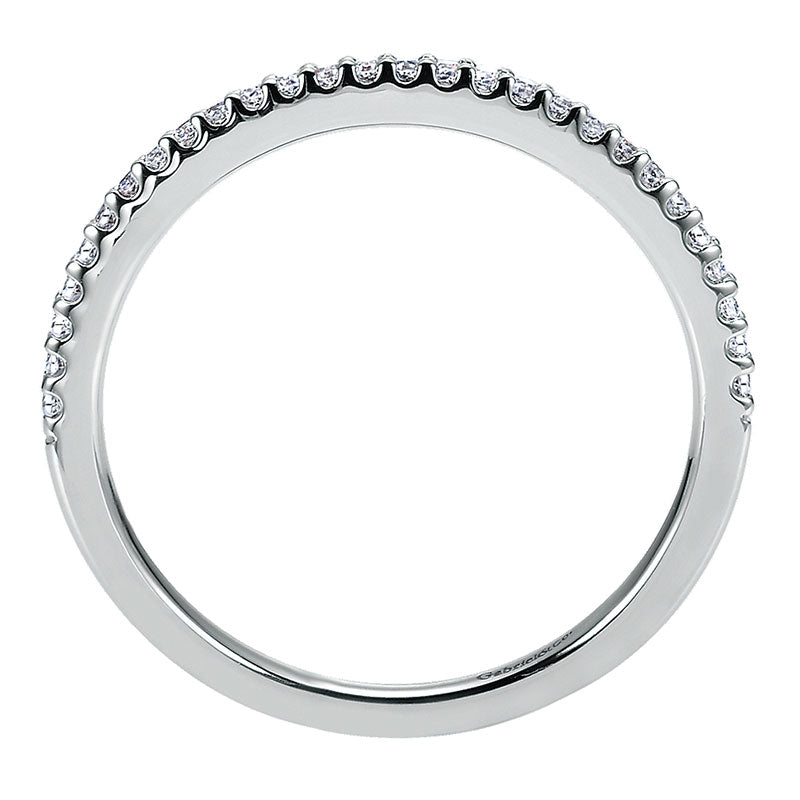 Wedding Band 14k White Gold Diamond Straight