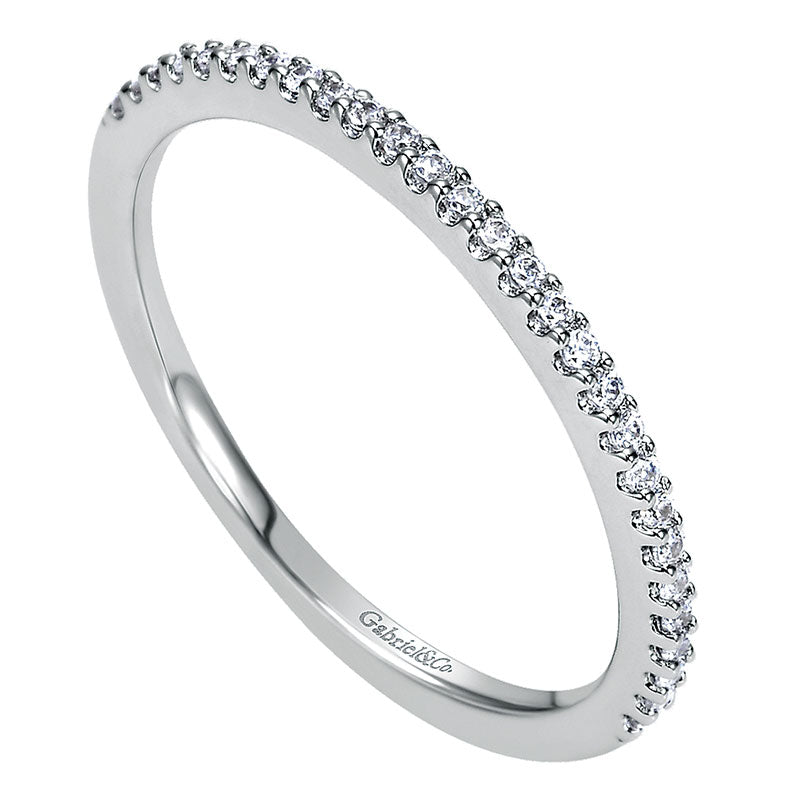 Wedding Band 14k White Gold Diamond Straight