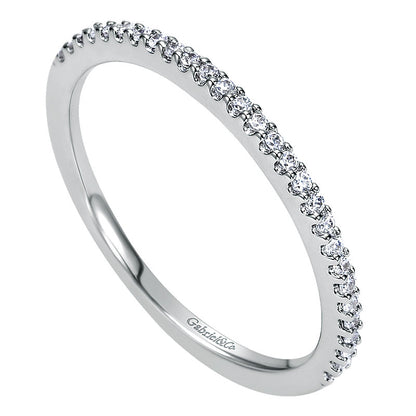 Wedding Band 14k White Gold Diamond Straight
