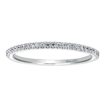 Wedding Band 14k White Gold Diamond Straight