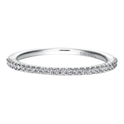 Wedding Band 14k White Gold Diamond Straight