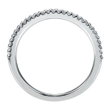 Wedding Band 14k White Gold Diamond Straight
