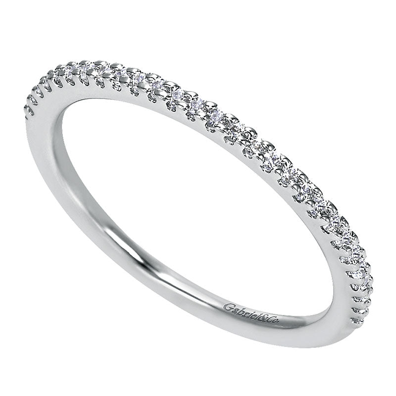Wedding Band 14k White Gold Diamond Straight