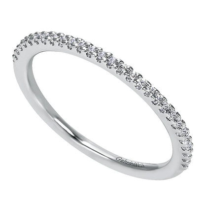 Wedding Band 14k White Gold Diamond Straight