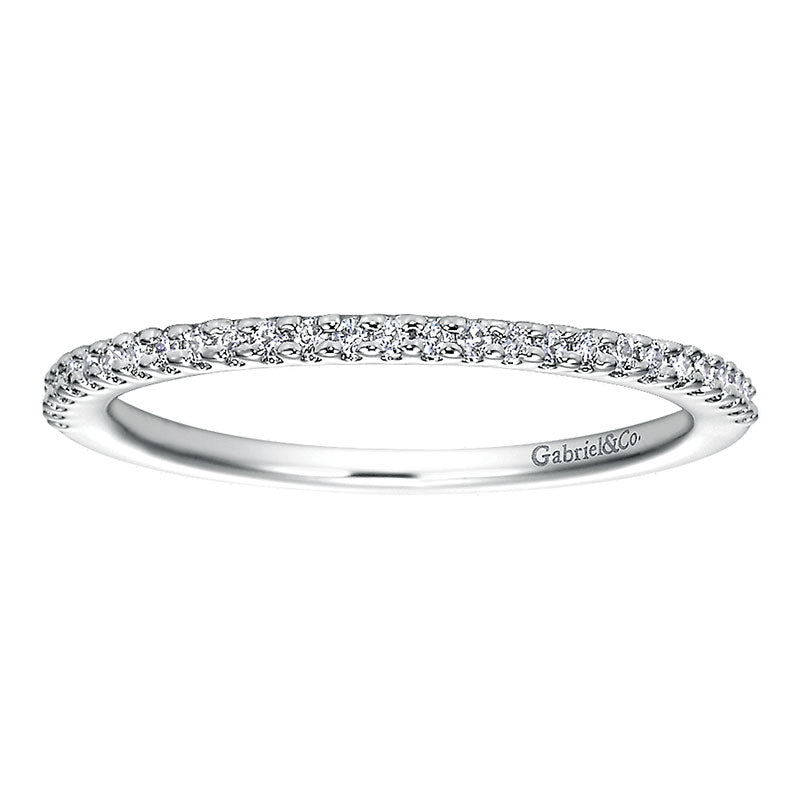 Wedding Band 14k White Gold Diamond Straight
