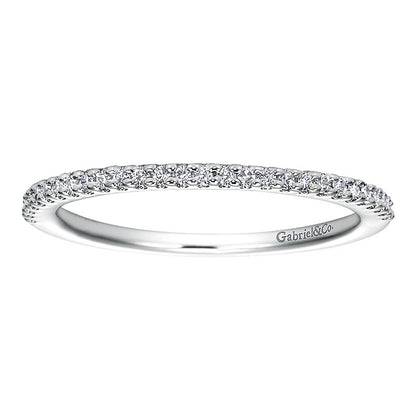 Wedding Band 14k White Gold Diamond Straight