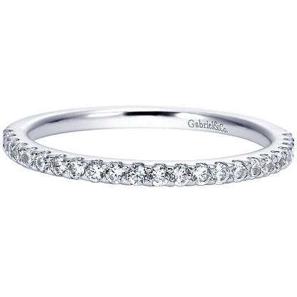 Wedding Band 14k White Gold Diamond Straight