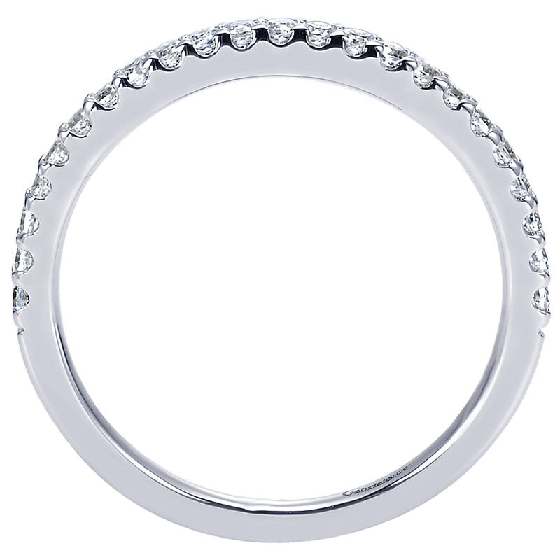 Wedding Band 14k White Gold Diamond Straight